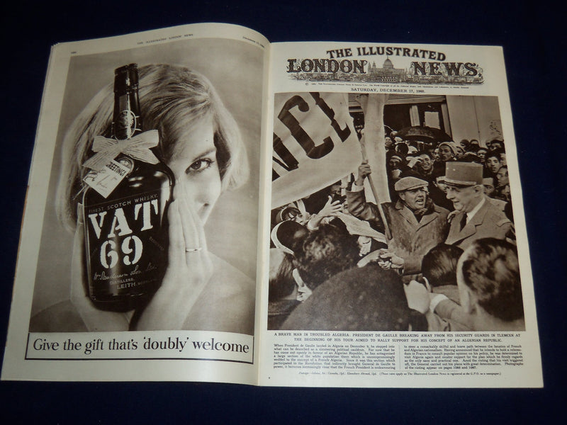 1960 DECEMBER 17 ILLUSTRATED LONDON NEWS MAGAZINE - PRESIDENT DE GAULLE - E 8059