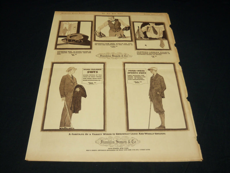 1922 APRIL 2 NEW YORK TIMES PICTURE SECTION NO. 4 & 5 - BABE RUTH - NT 8857
