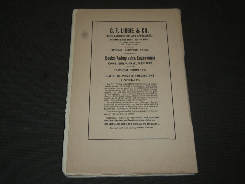 1905 JOHN S. BALDWIN AMERICANA AUCTION CATALOGUE - MASSACHUSETTS - J 5220