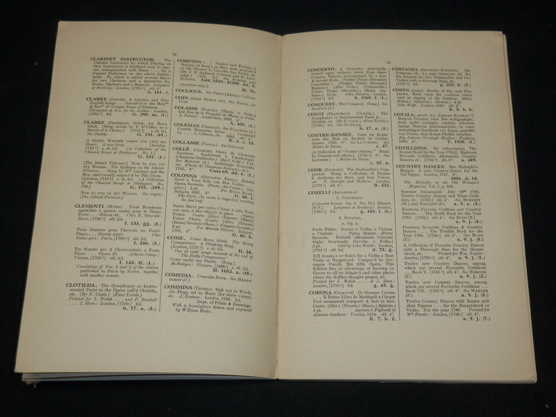 1940 PRINTED MUSIC BEFORE 1801 BOOK - BRITISH MUSEUM -SECOND SUPPLEMENT- KD 6575