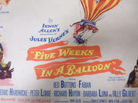 1962 FIVE WEEKS IN A BALLOON ORIGINAL MOVIE POSTER - RED BUTTONS - FABIAN- P 234
