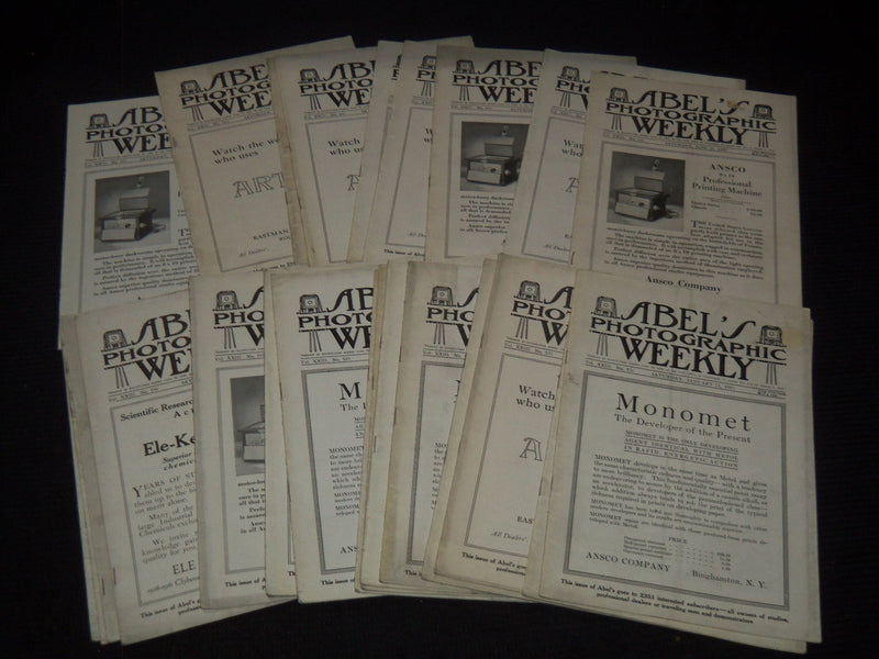 1919 ABEL'S PHOTOGRAPHIC WEEKLY MAGAZINE LOT OF 25 ISSUES - O 3074I