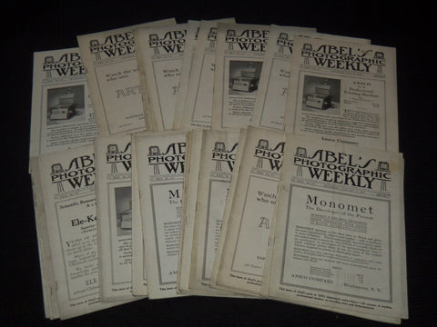 1919 ABEL'S PHOTOGRAPHIC WEEKLY MAGAZINE LOT OF 25 ISSUES - O 3074I