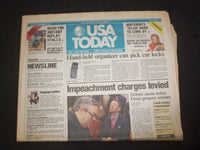 1998 DECEMBER 10 USA TODAY NEWSPAPER - IMPEACHMENT CHARGES LEVIED - NP 7974