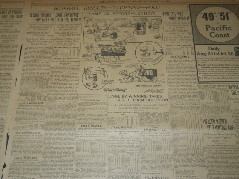1907 AUGUST 15 THE BOSTON HERALD MRS. EDDY FACES MASTERS FOR 50 MINUTES - BH 227