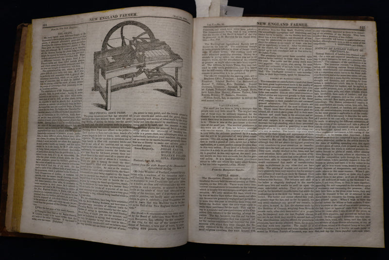 1826-1827 NEW ENGLAND FARMER BOUND VOLUME #5 - KD 9535