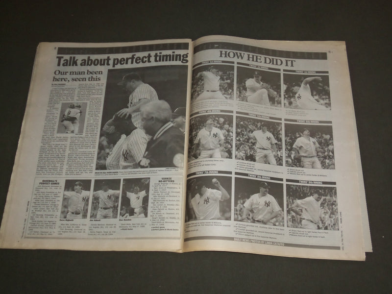 1998 MAY 18 NEW YORK DAILY NEWS - NY YANKEES DAVID WELLS PERFECT GAME - NP 3055