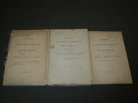 1908-1915 ILLINOIS STATE LABORATORY NATURAL HISTORY BULLETINS LOT OF 3 - KD 1343