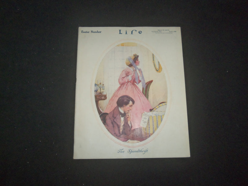 1920 APRIL 1 LIFE MAGAZINE - EASTER NUMBER - THE SPENDTHRIFT - L 770R