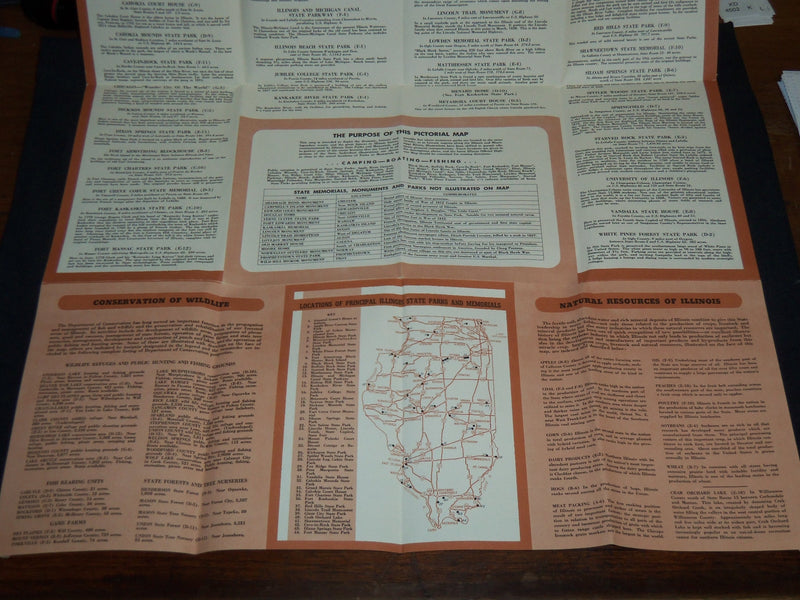 1953 SCENIC AND HISTORIC ILLINOIS FOLD-OUT MAP - J 8769