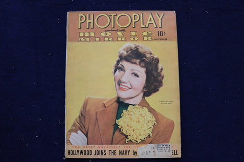 1941 NOVEMBER PHOTOPLAY MAGAZINE - CLAUDETTE COLBERT COVER - E 17829