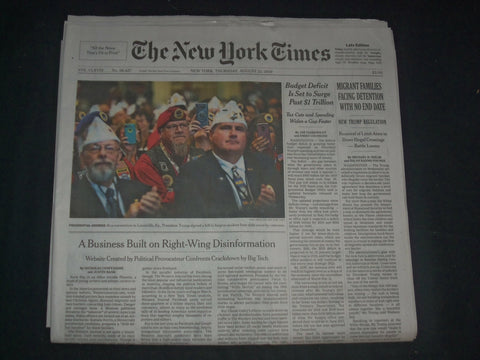 2019 AUGUST 22 NEW YORK TIMES-MIGRATION FAMILIES FACING DETENTION W/NO END DATE