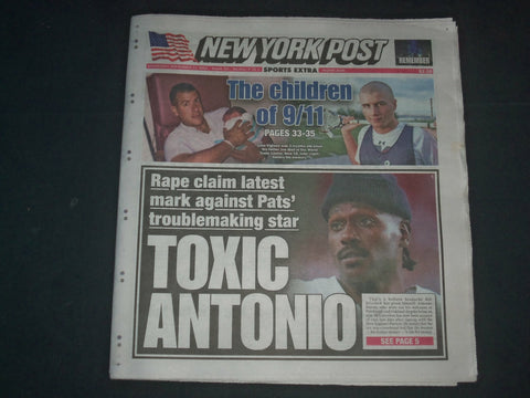 2019 SEPTEMBER 11 NEW YORK POST NEWSPAPER - TOXIC ANTONIO BROWN; ACCUSED OF RAPE