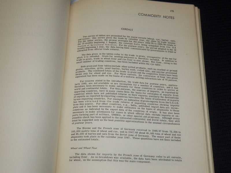 1948 YEARBOOK OF FOOD AND AGRICULTURE STATISTICS - TRADE - COMMERCE - KD 4505D