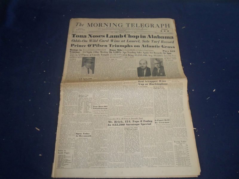 1963 AUGUST 12 THE MORNING TELEGRAPH - TONA NOSES LAMB CHOP IN ALABAMA - NP 5550