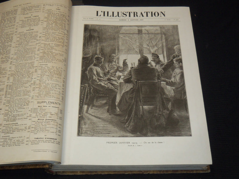 1919 L'ILLUSTRATION FRENCH MAGAZINE BOUND VOLUME SET OF 2 - LA GUERRE