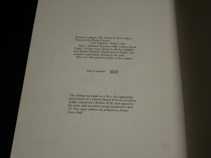 1981 MICHAEL HAFFTKA SELECTED DRAWINGS 1975-81 BOOK #337 of 400 - R 721A