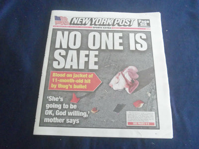 2022 JANUARY 21 NEW YORK POST NEWSPAPER - 11-MONTH OLD HIT BY BULLET OF THUG