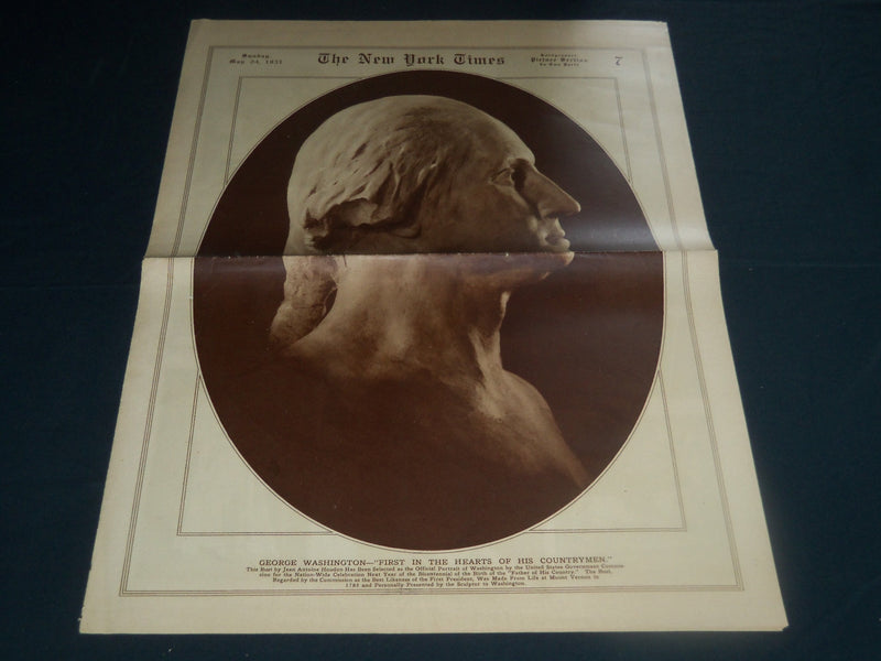 1931 MAY 24 NEW YORK TIMES PICTURE SECTION - GEORGE WASHINGTON - NP 3844