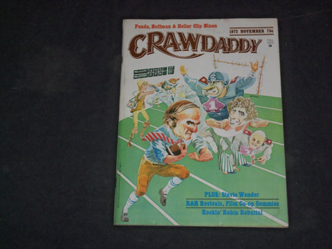 1972 NOVEMBER CRAWDADDY MAGAZINE - ILLUSTRATED NIXON-MCGOVERN COVER - CW 988