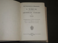 1920 MANUEL FOR THE GENERAL COURT MASSACHUSETTS BOOK - KD 4001