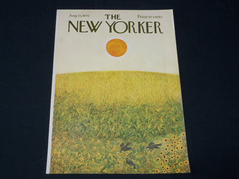 1970 AUGUST 15 NEW YORKER MAGAZINE FRONT COVER ONLY - GREAT ART FOR FRAMING