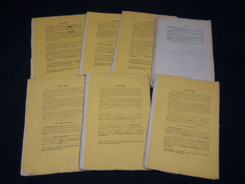 1877 JOURNAL DE PHARMACIE FRENCH MAGAZINE LOT OF 7 ISSUES - WR 106A