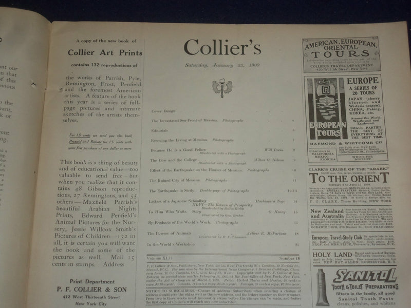 1909 JANUARY 23 COLLIER'S MAGAZINE - CINDERELLA - ST 6694