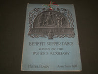 1918 APRIL 6 ITALIAN HOSPITAL BENEFIT SUPPER DANCE PROGRAM - HOTEL PLAZA- J 2678