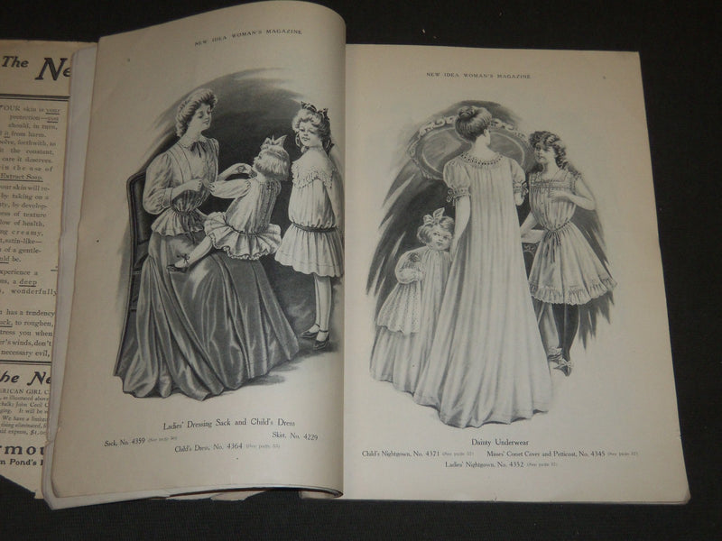 1907 FEBRUARY NEW IDEA WOMAN'S MAGAZINE - COLOR FASHION - ILLUSTRATIONS - ST 253
