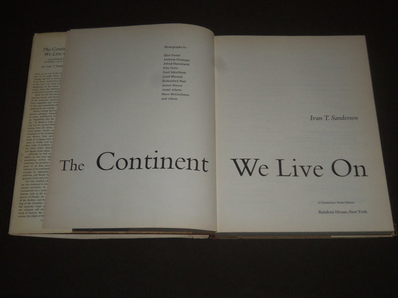 1964 THE CONTINENT WE LIVE ON BOOK BY IVAN T. SANDERSON - THIRD PRINTING- I 1113
