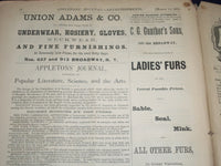 1875 JAN 2- MAR 27 APPLETONS' JOURNAL MAGAZINE BOUND VOL. - 13 ISSUES - KD 2302