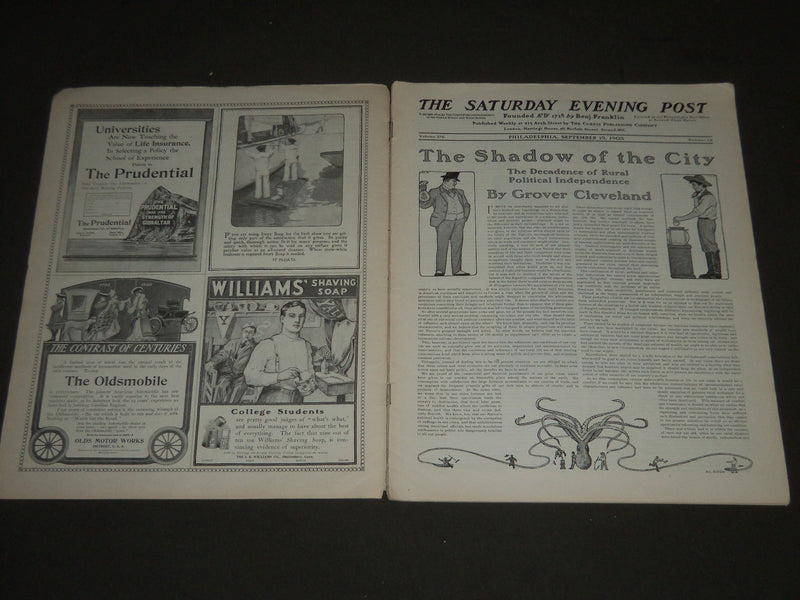 1903 SEPT 19 THE SATURDAY EVENING POST MAGAZINE - ILLUSTRATED COVER - SP 703