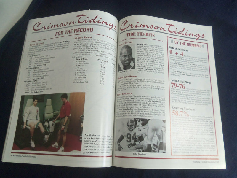 1994 ALABAMA FOOTBALL ILLUSTRATED MAGAZINE - UNIVERSITY OF ALABAMA - SP 1220Q