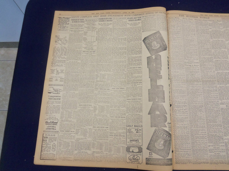1918 APRIL 24 NEW YORK TIMES -BRITISH NAVAL RAID BOTTLES UP U-BOAT BASE- NT 8218
