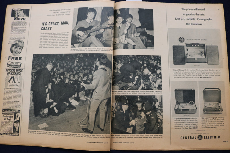 1963 DEC 8 SUNDAY NEWS COLOROTO MAGAZINE-FLORENCE HENDERSON-JFK-BEATLES- E 23205