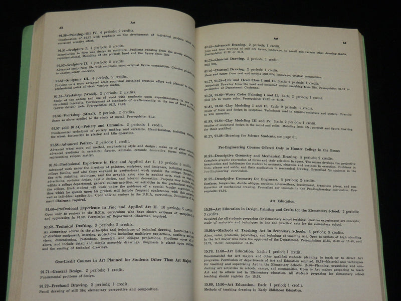 1952-1960 HUNTER COLLEGE CITY OF NEW YORK BULLETINS LOT OF 6 - O 2387