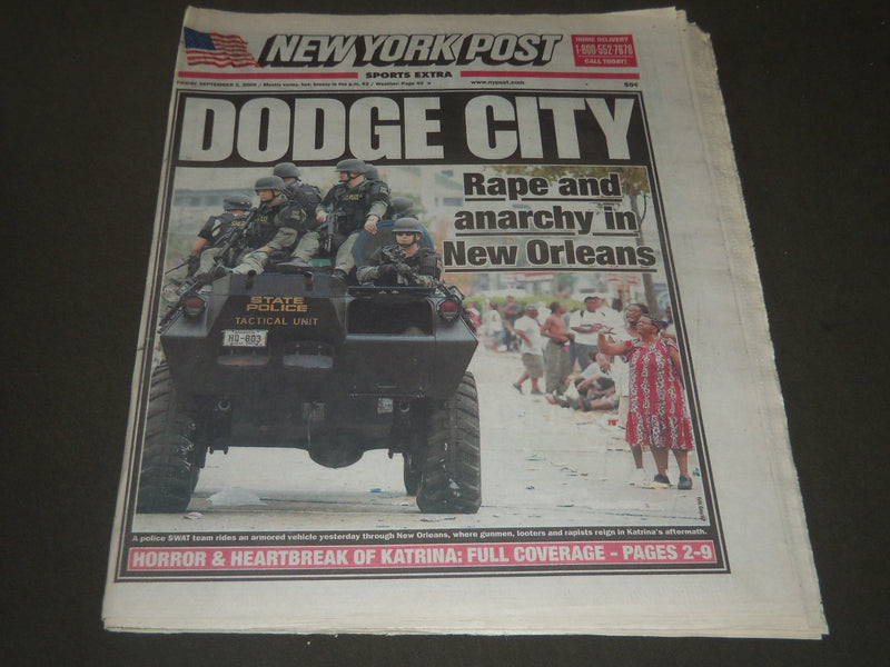 2005 SEPT 2 NEW YORK POST - DODGE CITY ANARCHY IN NEW ORLEANS - NP 2598