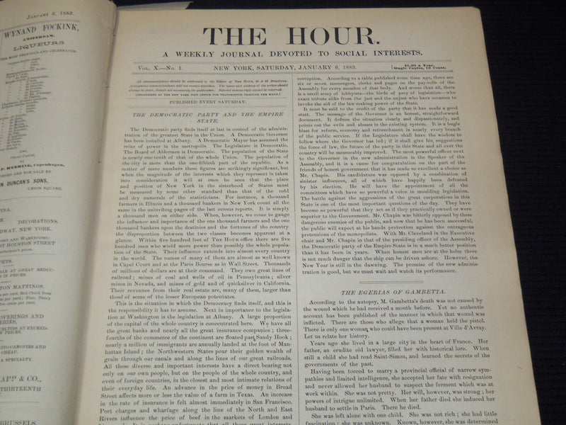 1883-1884 THE HOUR MAGAZINE BOUND VOLUME LOT OF 2 - NEW YORK - KD 3340K
