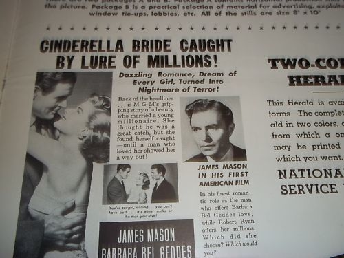 1949 CAUGHT MOVIE PRESS BOOK STARRING JAMES MASON & BARBARA BEL GEDDES - P 108