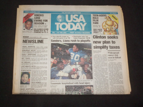 1997 DECEMBER 22 USA TODAY NEWSPAPER - CLINTON SEEKS NEW PLAN FOR TAXES- NP 7896