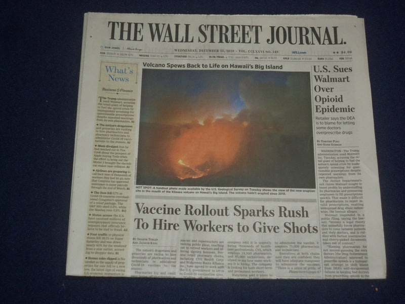 2020 DEC 23 THE WALL STREET JOURNAL- VACCINE ROLLOUT SPARKS RUSH TO HIRE WORKERS