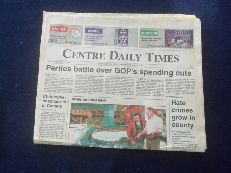 1995 FEB 24 CENTRE DAILY TIMES NEWSPAPER -ST. COLLEGE- GOP SPENDING CUTS-NP 6143
