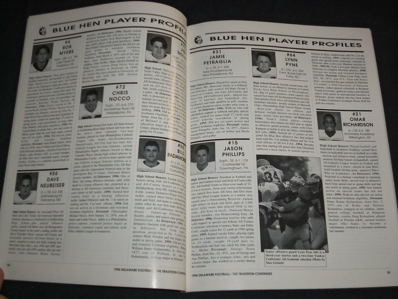 1996 UNIVERSITY OF DELAWARE FOOTBALL MEDIA GUIDE - J 3856