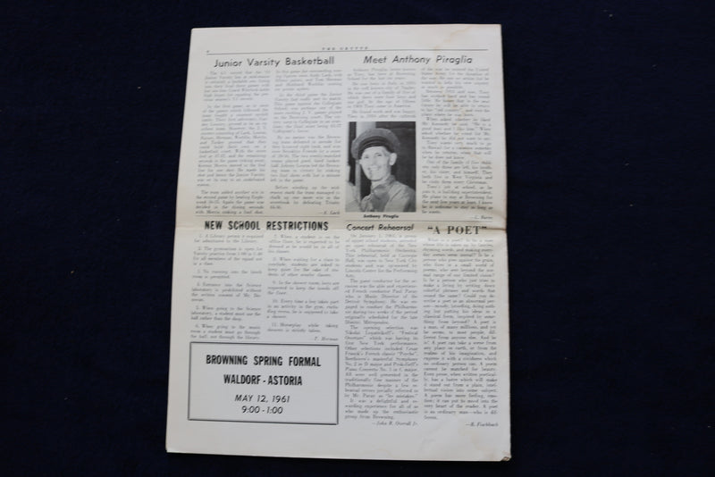 1961 THE GRYTTE NEWSPAPER - BROWNING SCHOOL - LOT OF 2 - K 1615