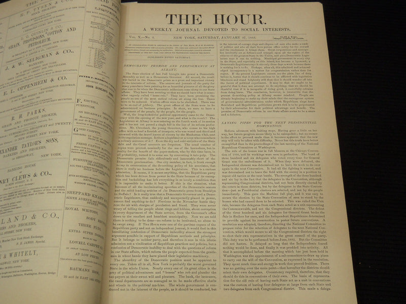 1883-1884 THE HOUR MAGAZINE BOUND VOLUME LOT OF 2 - NEW YORK - KD 3340K