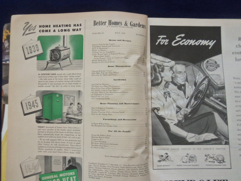 1945 JULY BETTER HOMES & GARDENS MAGAZINE - NICE ILLUSTRATED COVER - SP 6118I