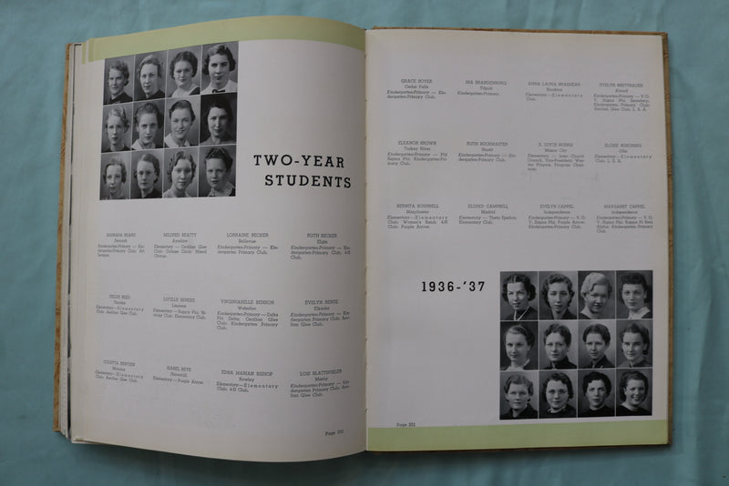 1937 OLD GOLD IOWA STATE TEACHERS COLLEGE YEARBOOK - CEDAR FALL, IOWA - YB 3577