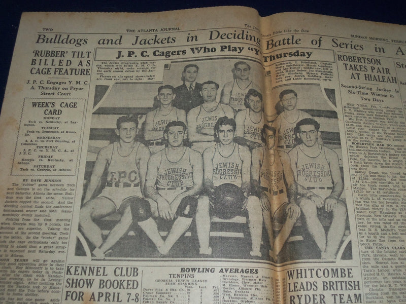 1931 FEBRUARY 31 THE ATLANTA JOURNAL SPORTS SECTION - VANDY CHECKS TECH- NP 972V