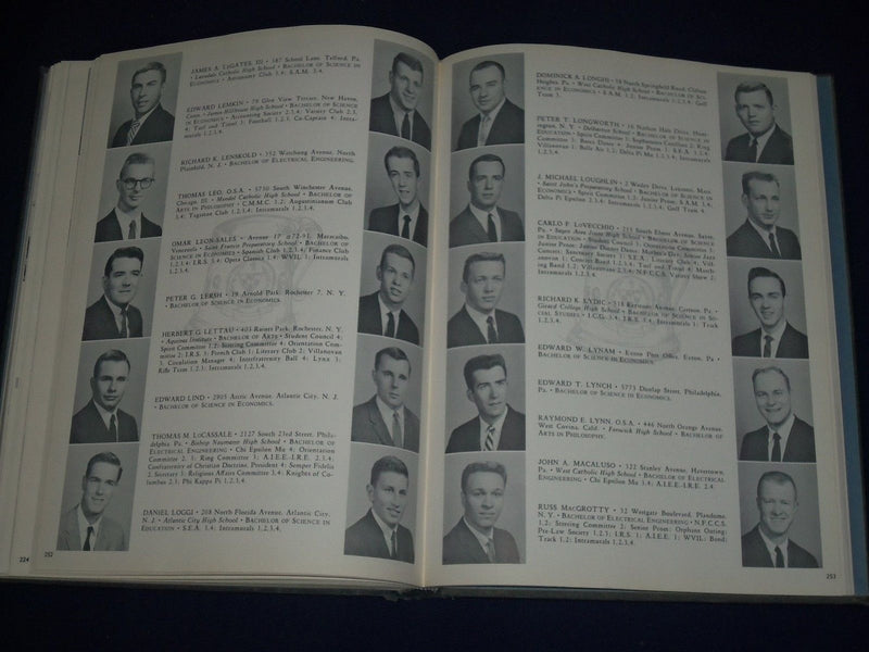 1960 THE BELLE AIR UNIVERSITY OF VILLANOVA YEARBOOK - GREAT PHOTOS - YB 355